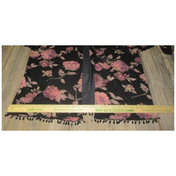 Lane Bryant Sz 22/24 Black Floral Beaded Boho Cardigan Jacket Fairy Grunge - Picture 10 of 11